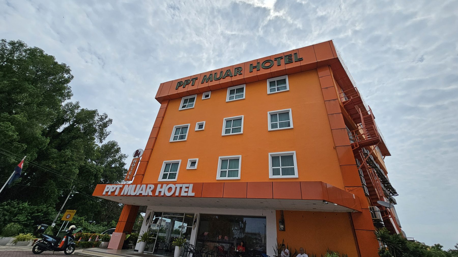 PPT Muar Hotel orange building exterior